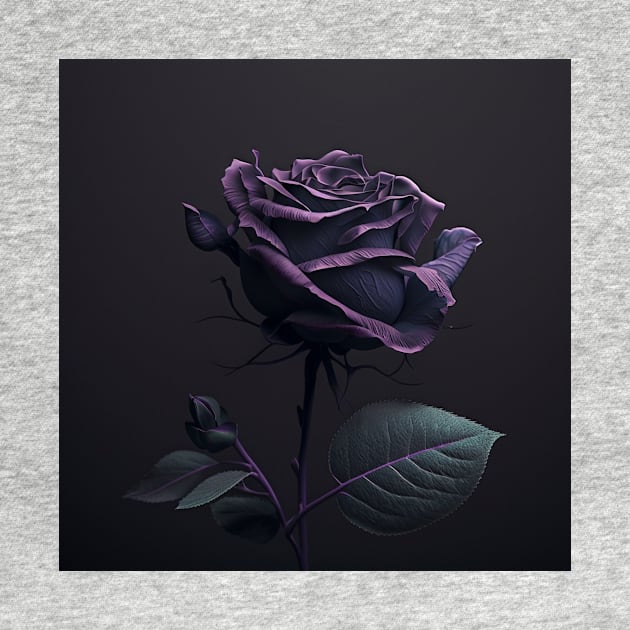 Dark Purple Rose on Dark Background by fistikci